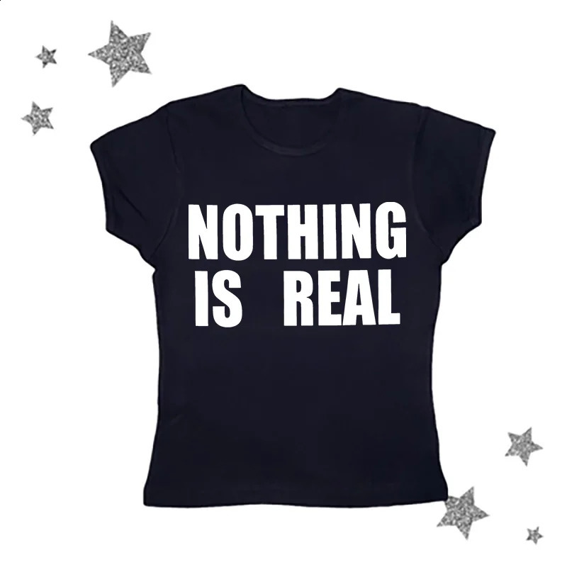 Y2K Aesthetic Bold Black Text Print Baby Tee Women Yellow Slim Fit Short Sleeve Crop TShirt Retro Trendy Summer fit Pullover 260618 - view 6