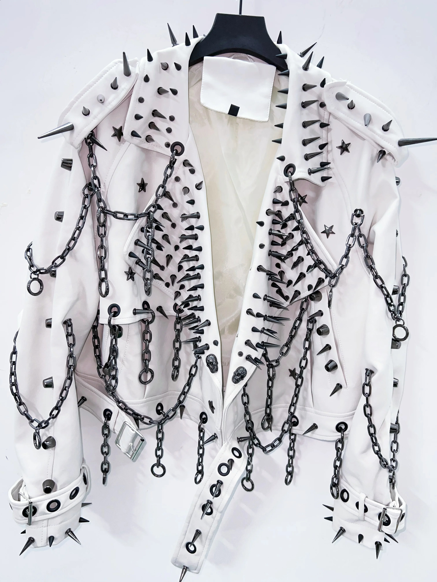 vintage Leather y2k Jacket Skull Jacket Punk Jacket gothic Leather gothic clothes y2k fashion y2k clothes harajuku Jacket 260618 - view 6