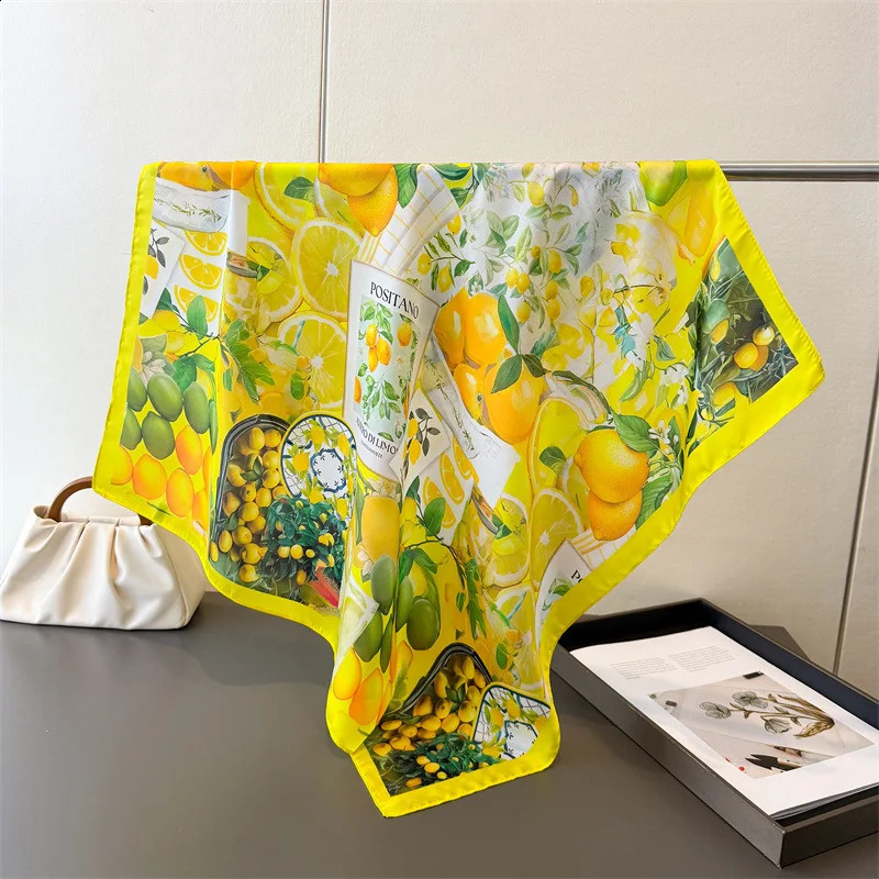 Fashion Print Silk Hairbands Summer Lemon Scarf Women 2026 Elagant Bandana Neck Kerchief Head Bands Foulard Female Scarfs 260617 - view 4