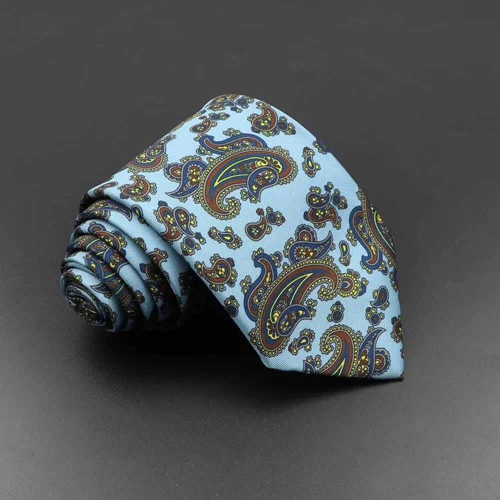 Mens Fashion Silk Tie 75cm Soft Novelty Necktie Blue Green Orange Color Ties For Men Dot Floral Bowtie Wedding Business Gift 260617 - view 6