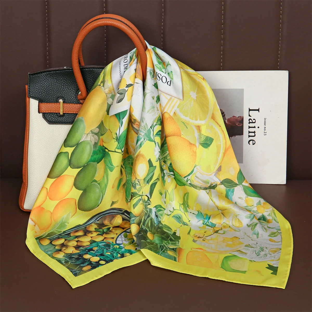 Fashion Print Silk Hairbands Summer Lemon Scarf Women 2026 Elagant Bandana Neck Kerchief Head Bands Foulard Female Scarfs 260617 - view 5