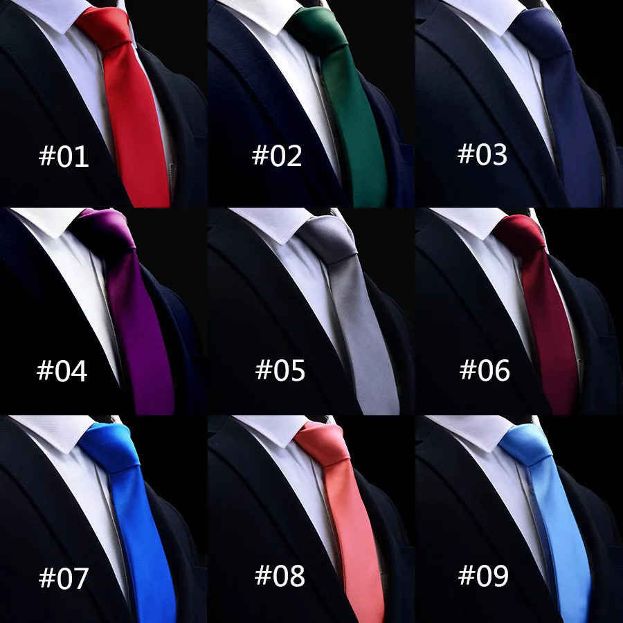 RBOCOTT Classic Mens Necktie 8cm silk Jacquard Tie Solid Green Red Gold Ties For Man Business Wedding Party Gift 260617 - view 3