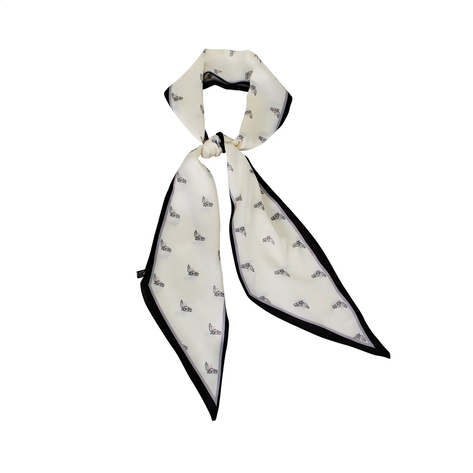 Elegant Silk Scarf with Horse Year Angle Print Womens Fashion Accessory Simulation Sash Belt for Cross-Border Shopping 260617 - view 6