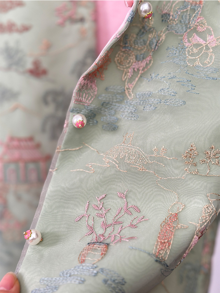 Women's Jackets 2026 Chinese Style Velvet Jacket Women Autumn Winter Green Embroidered Blazer Unique Sequined Artistic Outerwear Fashion
