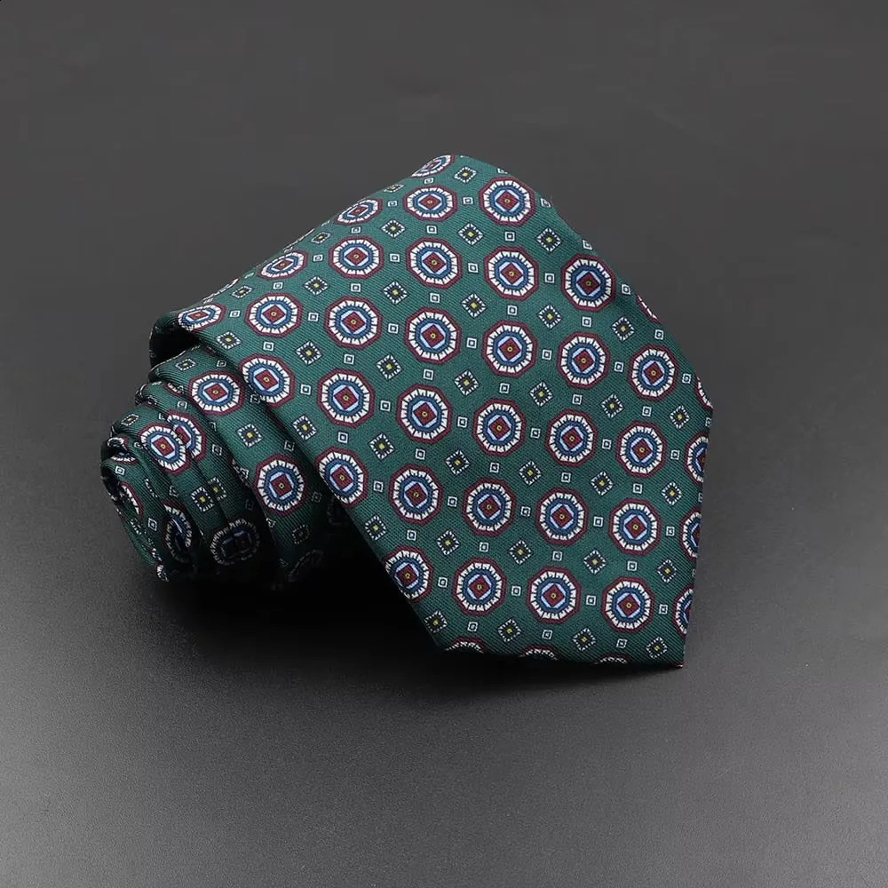 Mens Fashion Silk Tie 75cm Soft Novelty Necktie Blue Green Orange Color Ties For Men Dot Floral Bowtie Wedding Business Gift 260617 - view 7
