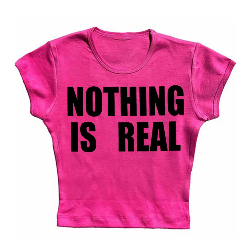 Y2K Aesthetic Bold Black Text Print Baby Tee Women Yellow Slim Fit Short Sleeve Crop TShirt Retro Trendy Summer fit Pullover 260618 - view 4