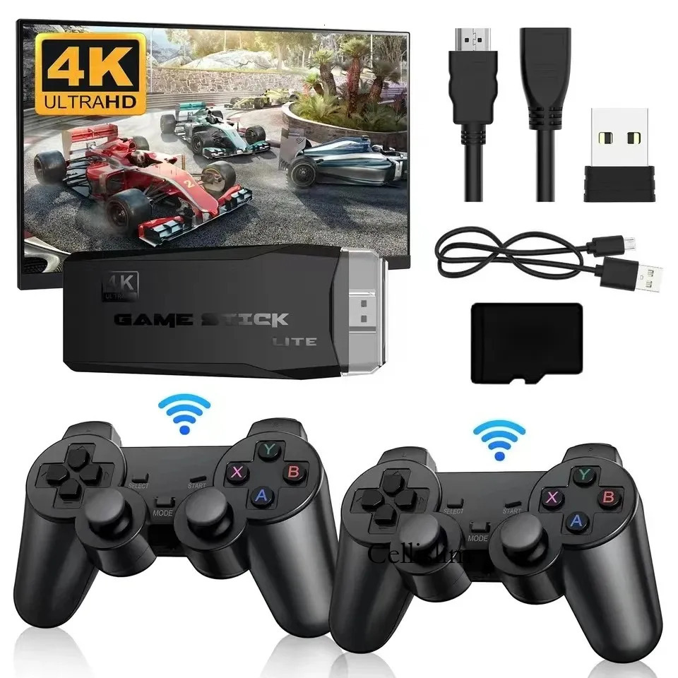 4K 1 M8 Retro Game Console 32G 64Gb 128G With 20 000+ Preloaded Games 2 Player Wireless Controller For Ps1/Gba HDMI TV Stick + - view 3
