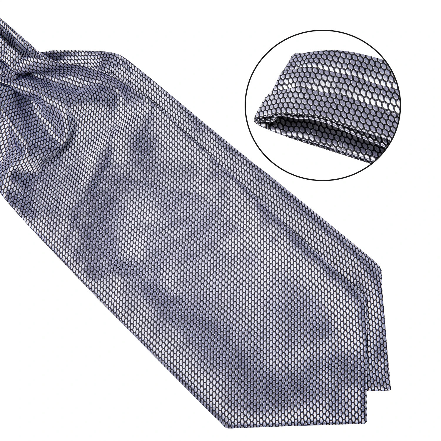 Jacquard Men Plaid Ascots Fashion Paisley Ties Wedding Formal Cravat Ascot British Gentleman Soft Polyester y Gray Neck Tie 260617 - view 5