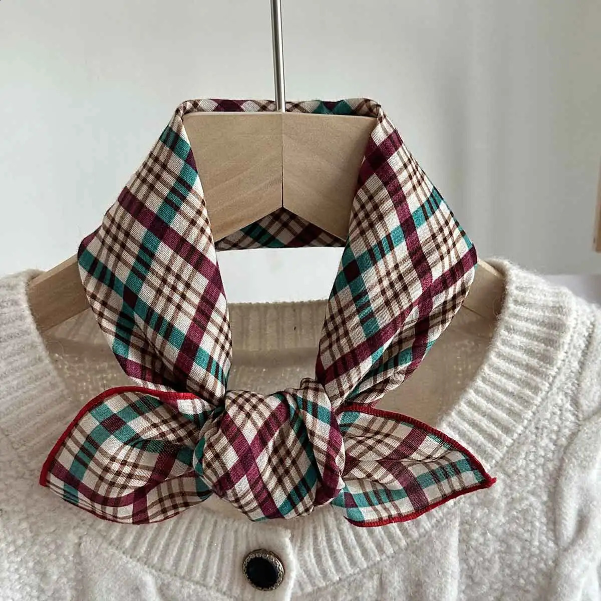 Spring and Summer Womens Small Silk Scarf Skin-Friendly and Comfortable Bohemian Small Square Scarf Scarf and Headband 260617 - view 6