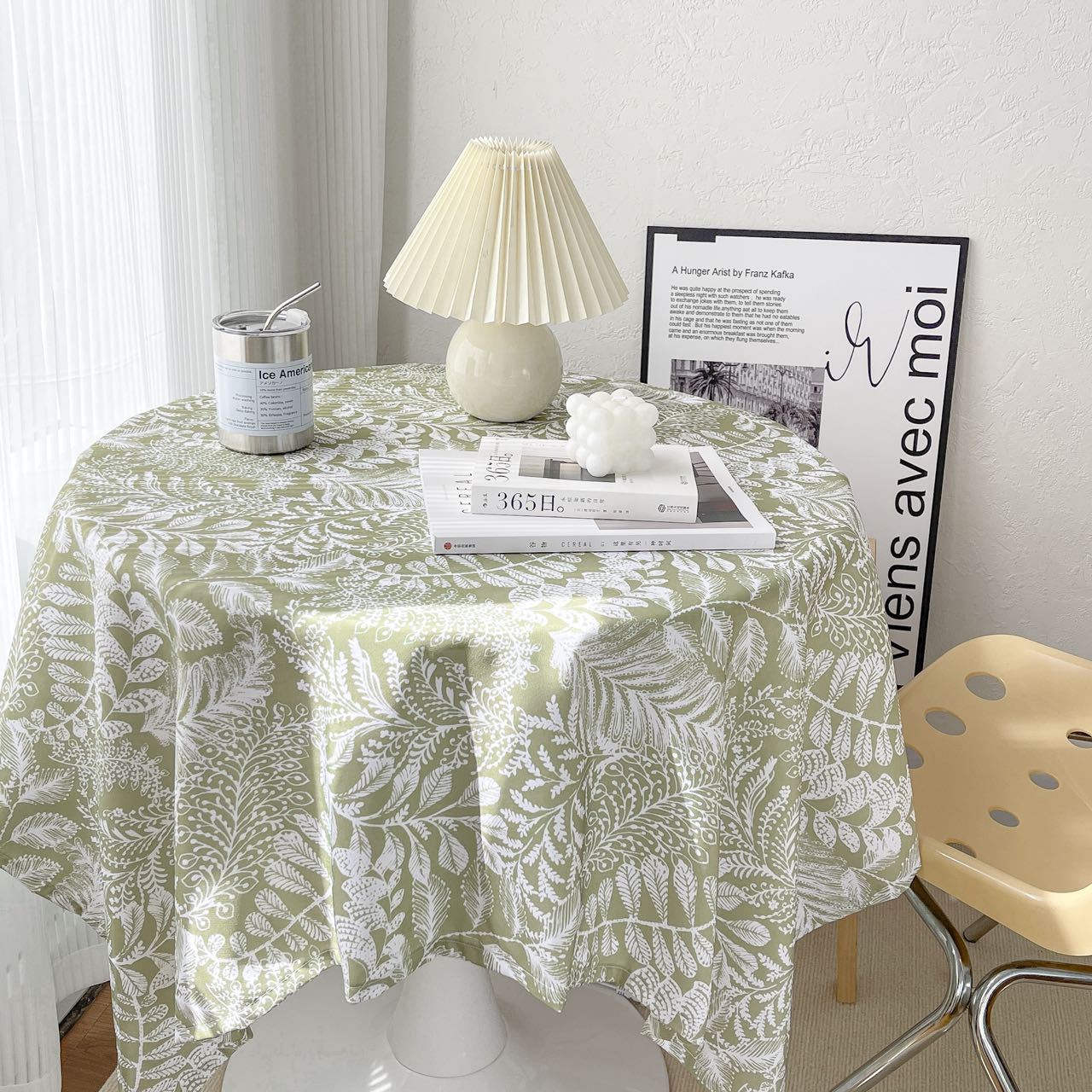 YL-38835 Custom Waterproof Tablecloth, Nordic Style, Springtime Design, Commonly Used Waterproof Tablecloth/Coffee Cover, In Stock
