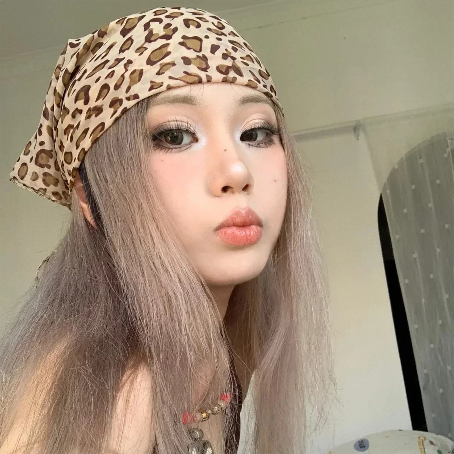 Retro Leopard Headscarf Women Girl Y2K High Quality Comfortable Fashion Headscarf Warm Versatile Party Scarf Exquisite Accessory 260617 - view 5