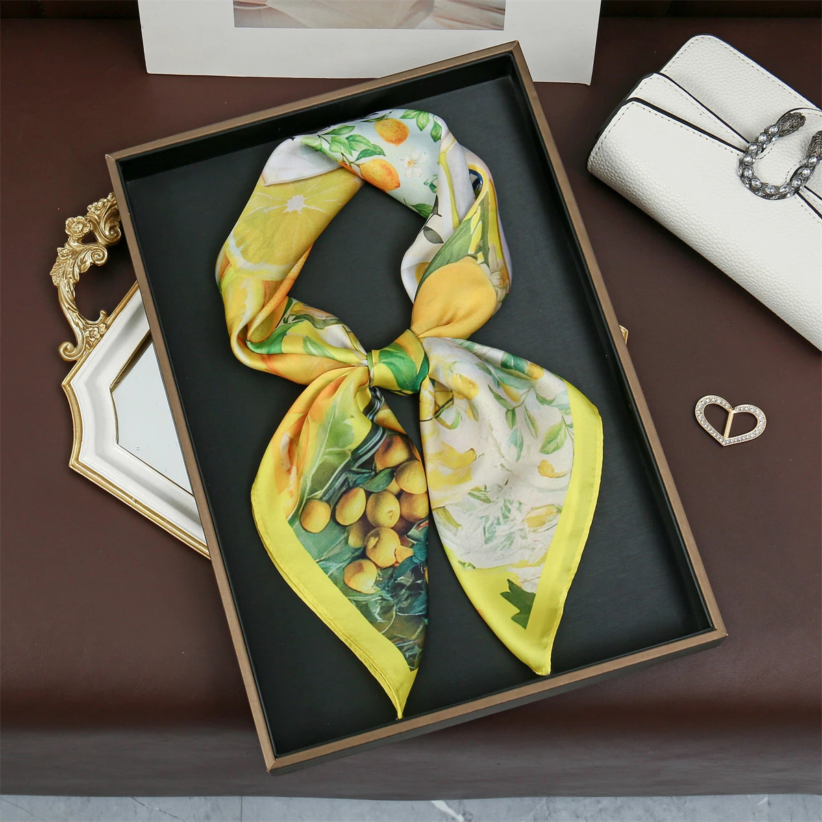 Fashion Print Silk Hairbands Summer Lemon Scarf Women 2026 Elagant Bandana Neck Kerchief Head Bands Foulard Female Scarfs 260617 - view 6