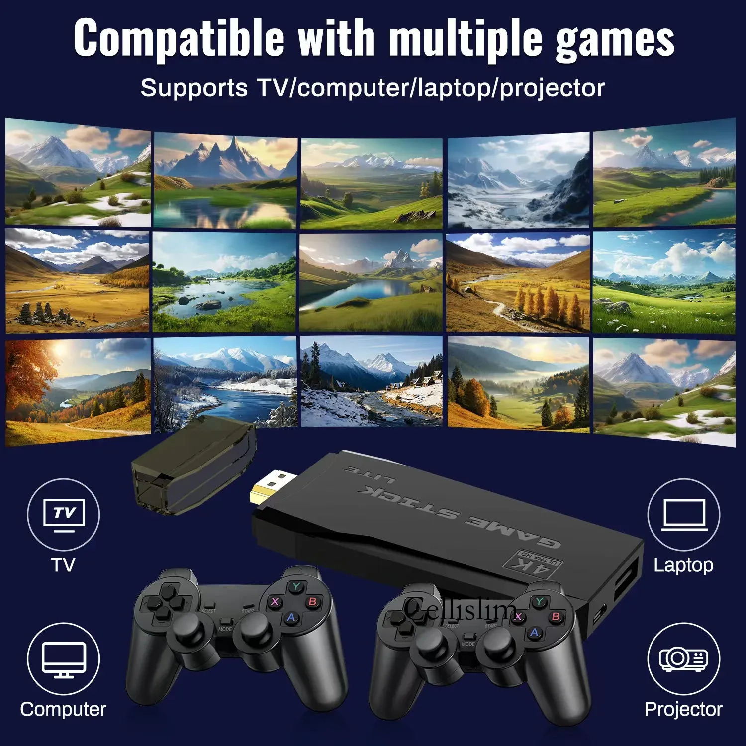 4K 1 M8 Retro Game Console 32G 64Gb 128G With 20 000+ Preloaded Games 2 Player Wireless Controller For Ps1/Gba HDMI TV Stick + - view 8
