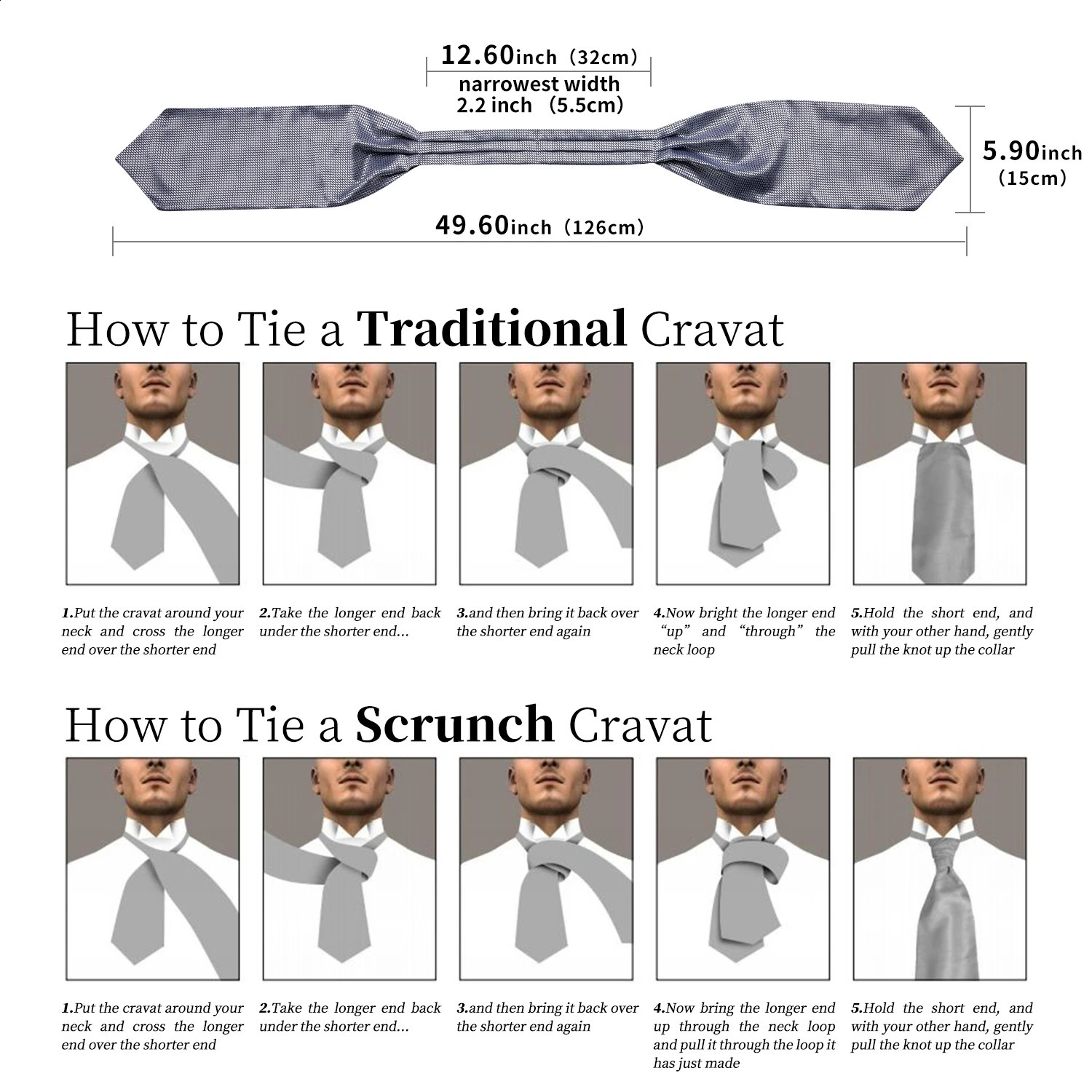 Jacquard Men Plaid Ascots Fashion Paisley Ties Wedding Formal Cravat Ascot British Gentleman Soft Polyester y Gray Neck Tie 260617 - view 7