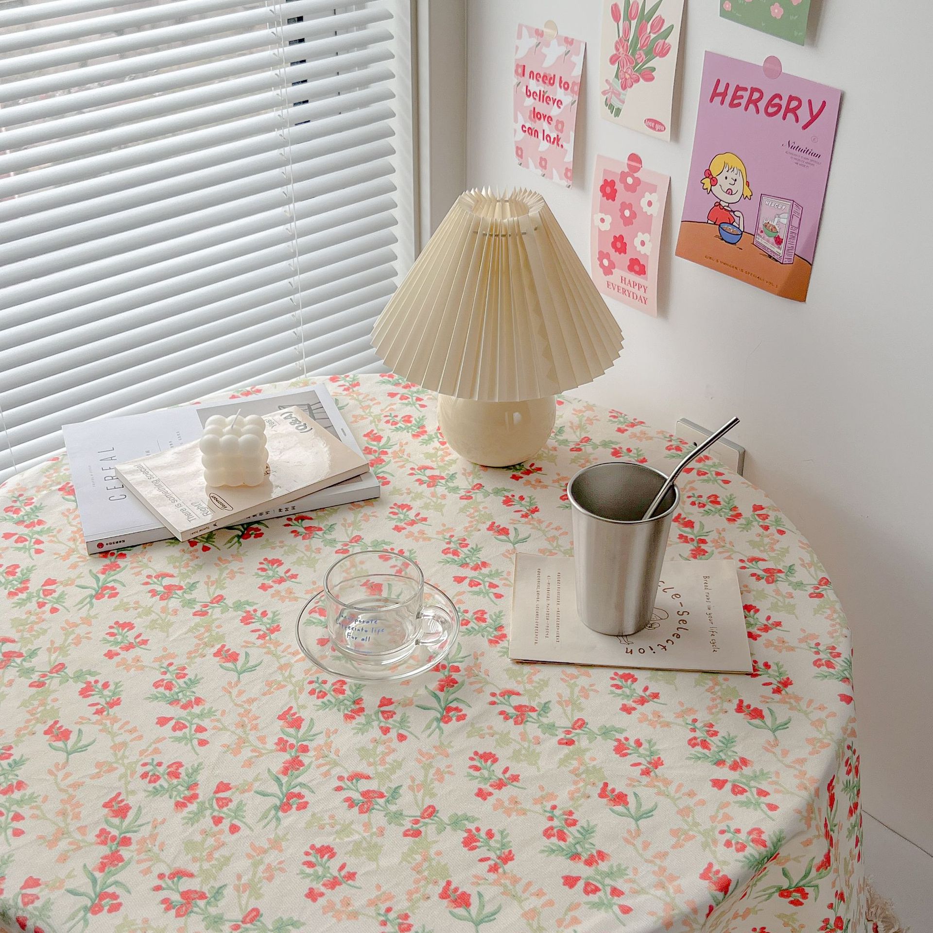 YL-38835 Custom Waterproof Tablecloth, Nordic Style, Springtime Design, Commonly Used Waterproof Tablecloth/Coffee Cover, In Stock