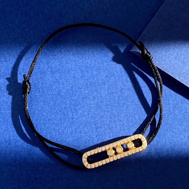 Korean-style Fashionable Bracelet Full-diamond Oval Bracelet Hand-woven Bracelet with Handcrafted Rope for Both Men and Women