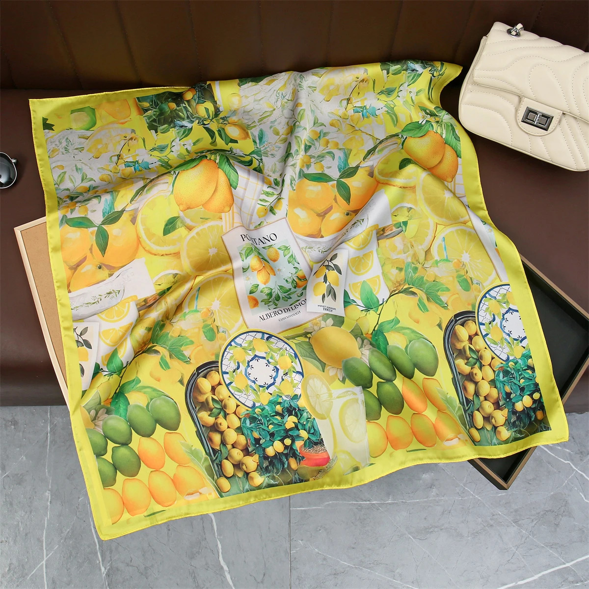 Fashion Print Silk Hairbands Summer Lemon Scarf Women 2026 Elagant Bandana Neck Kerchief Head Bands Foulard Female Scarfs 260617 - view 3