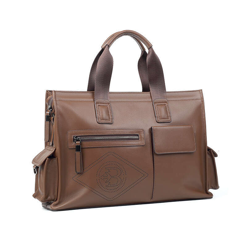 Men Genuine Leather Casual Briefcase Laptop Bag Cowhide Large Capacity Business Crossbody Handbag SENYY