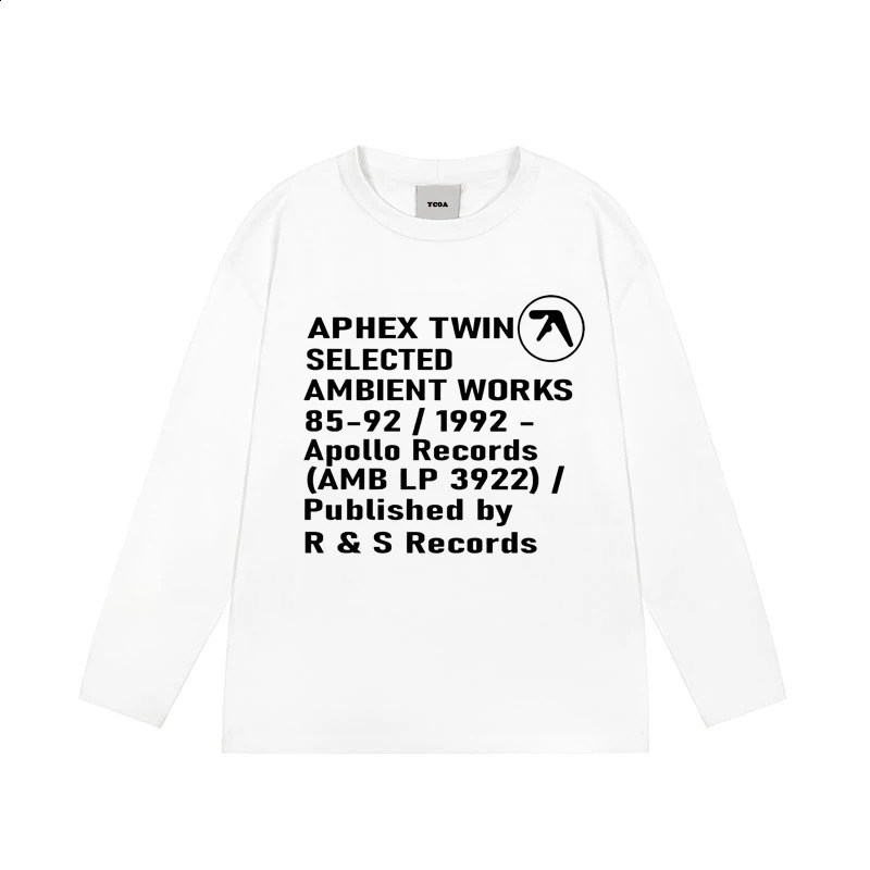 Aphex Twin Mens T-Shirt Cotton Graphic Oversized Aesthetic Korean Fashion Long Sleeve Tops Tees Y2k Streetwear Unisex Clothing 260618CJ - view 4