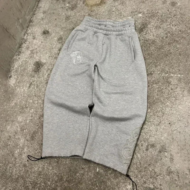Y2K Double Waist Grey Poker Embroidered Loose Streetwear For Men And Women Jogging Pants Gothic Hip-Hop Sports Casual Sweatpants 260715 - view 4