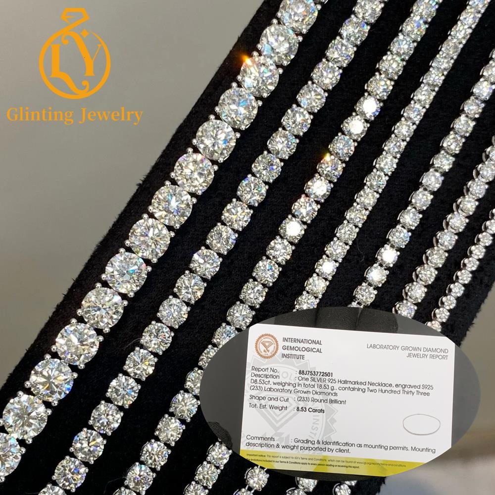 Certified 9K 10K 14K 18K White Gold Fine Jewelry Tennis Bracelet 2mm-5mm Lab Grown Diamonds Paving Diamond Bracelet Bangle - view 5