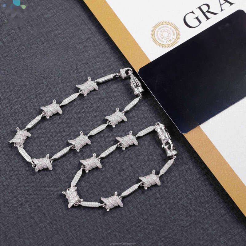 New Arrival Fashion Men Design S925 Silver 18k Gold Plated VVS Moissanite Diamond Cuban Link Bracelet with GRA Certificate
