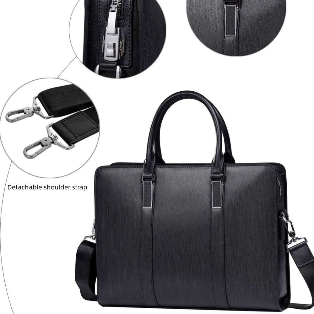Men Genuine Leather Briefcase High End Business Laptop Bag Cowhide Large Capacity Handbag For Commuting SENYY