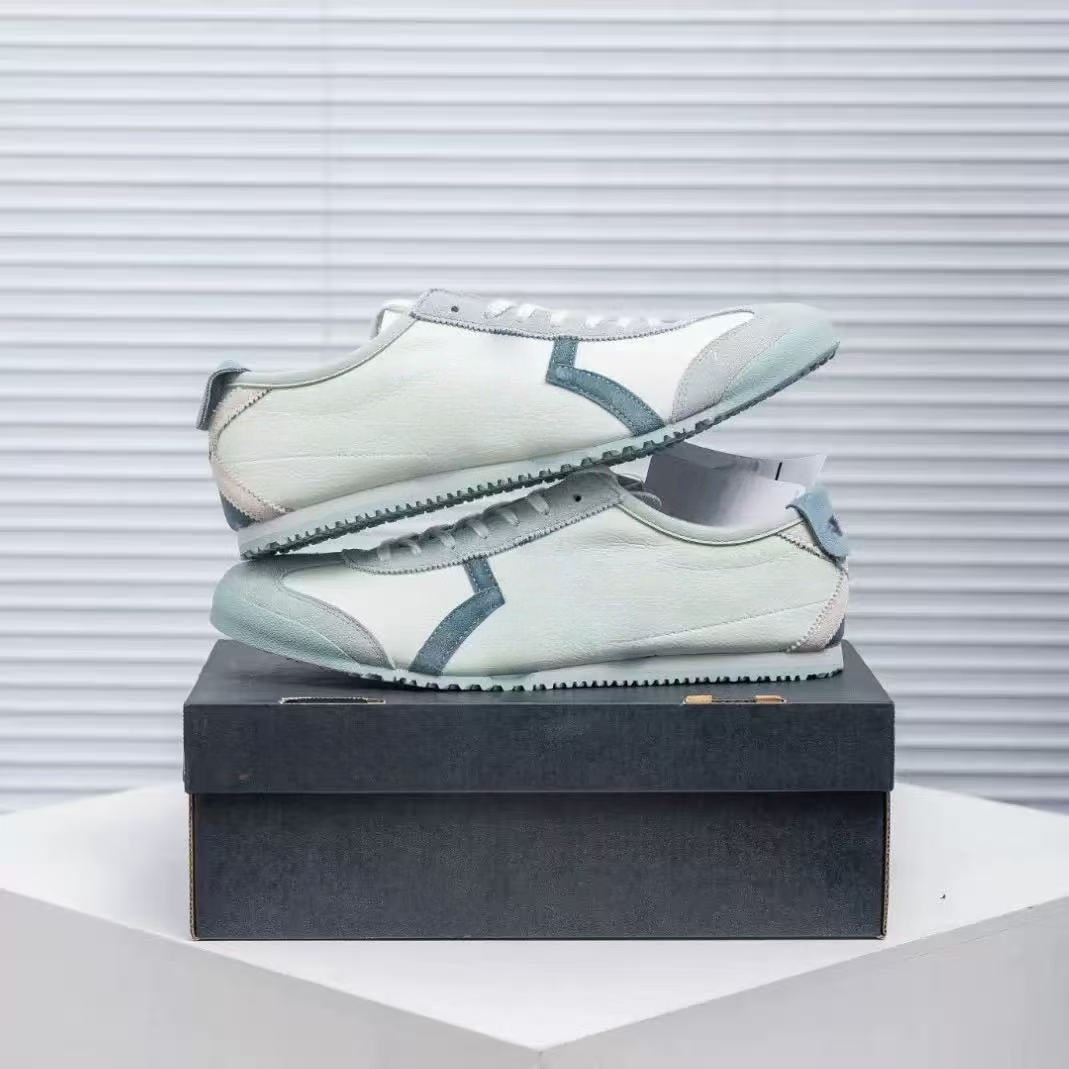 Retro cowhide patch mint men's and women's light soft leather casual shoes flat shoes walking training shoes