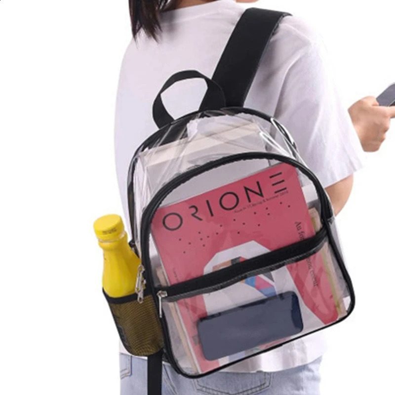 Transparent Waterproof Backpack For Women Men Portable Travel Casual Student Large Capacity Unisex School Bag y260615 - view 5