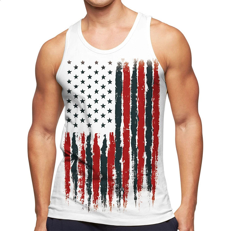 US National Flag Graphic 3D Print Men Tank Top Sport Summer Streetwear Vest Quick Drying Sleeveless Men Clothing 260618 - view 4