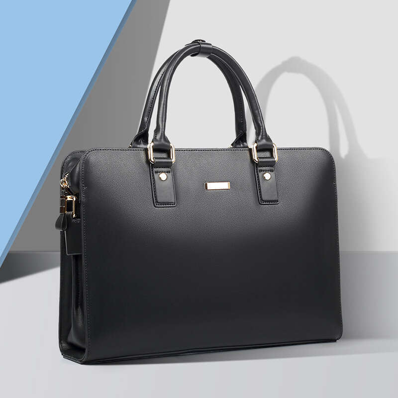 Men Genuine Cowhide Leather Laptop Bag Briefcase Horizontal Large Capacity Business Handbag For Commuting SENYY