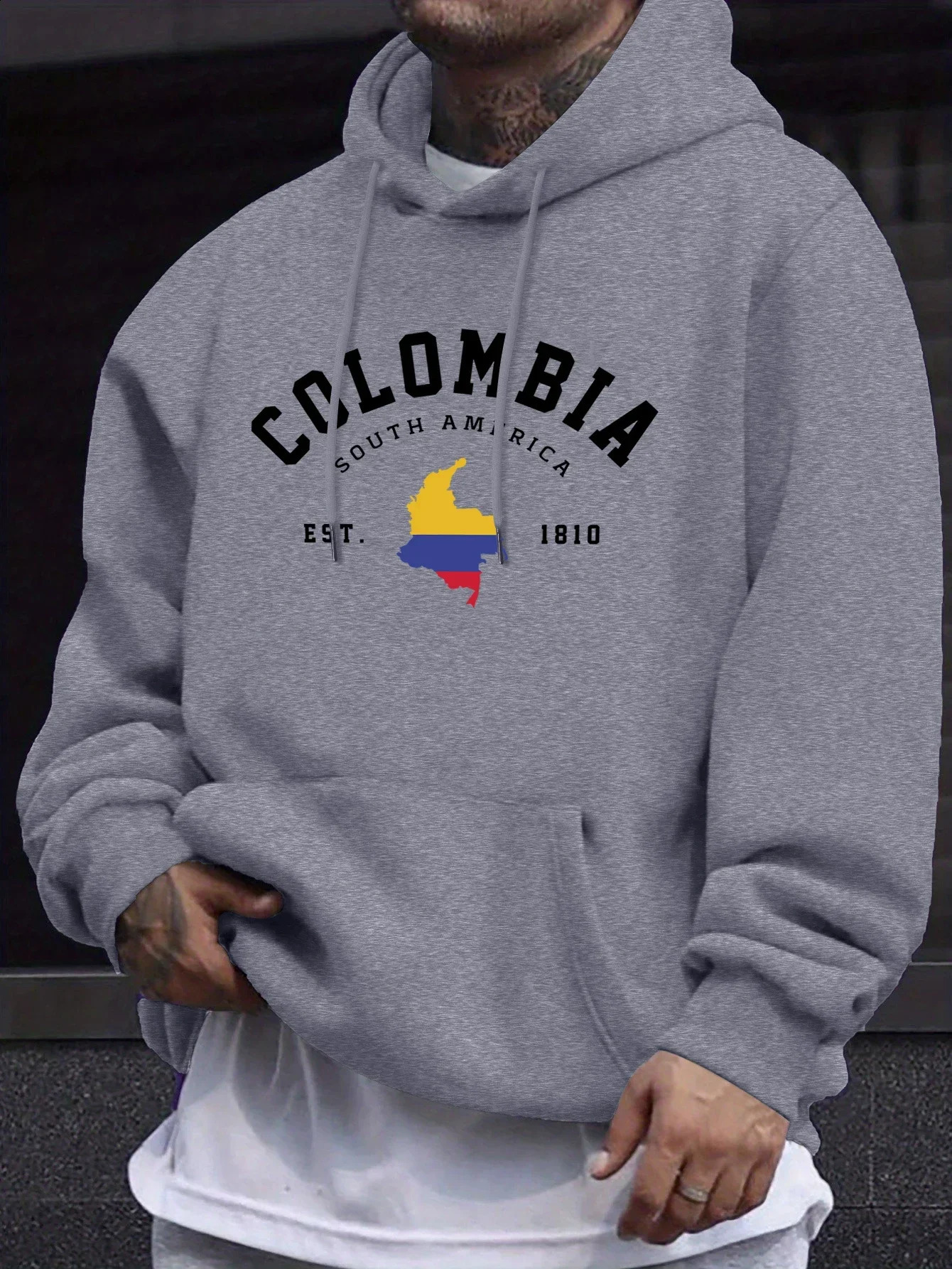 Colombia South America Est 1810 Print Mens Pullovers Fleece Autumn Hoodie Casual Comfortable Sweatshirt Basic Street Sportswear 260611 - view 4