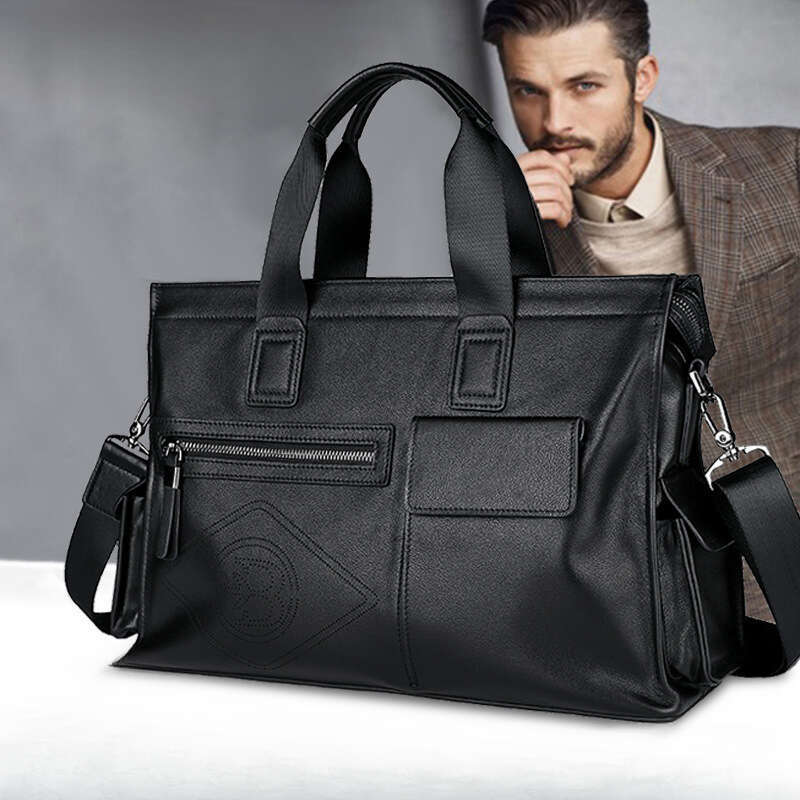 Men Genuine Leather Casual Briefcase Laptop Bag Cowhide Large Capacity Business Crossbody Handbag SENYY