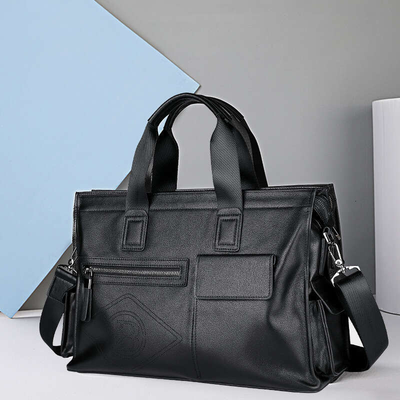 Men Genuine Leather Casual Briefcase Laptop Bag Cowhide Large Capacity Business Crossbody Handbag SENYY