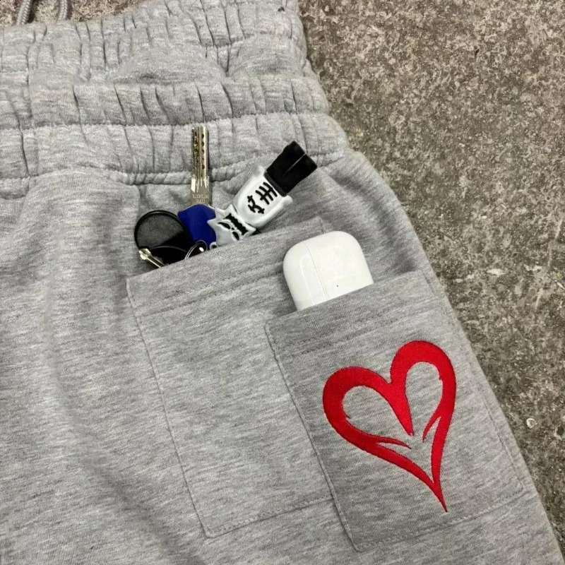 Y2K Double Waist Grey Poker Embroidered Loose Streetwear For Men And Women Jogging Pants Gothic Hip-Hop Sports Casual Sweatpants 260715 - view 6