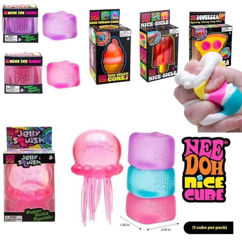Doh Jellyfish Cube Squish Nee Toy Soft Jelly Squeeze Stress Relief Fidget Toy Sensory NeeDoh for Kids Adults X260621 - view 3