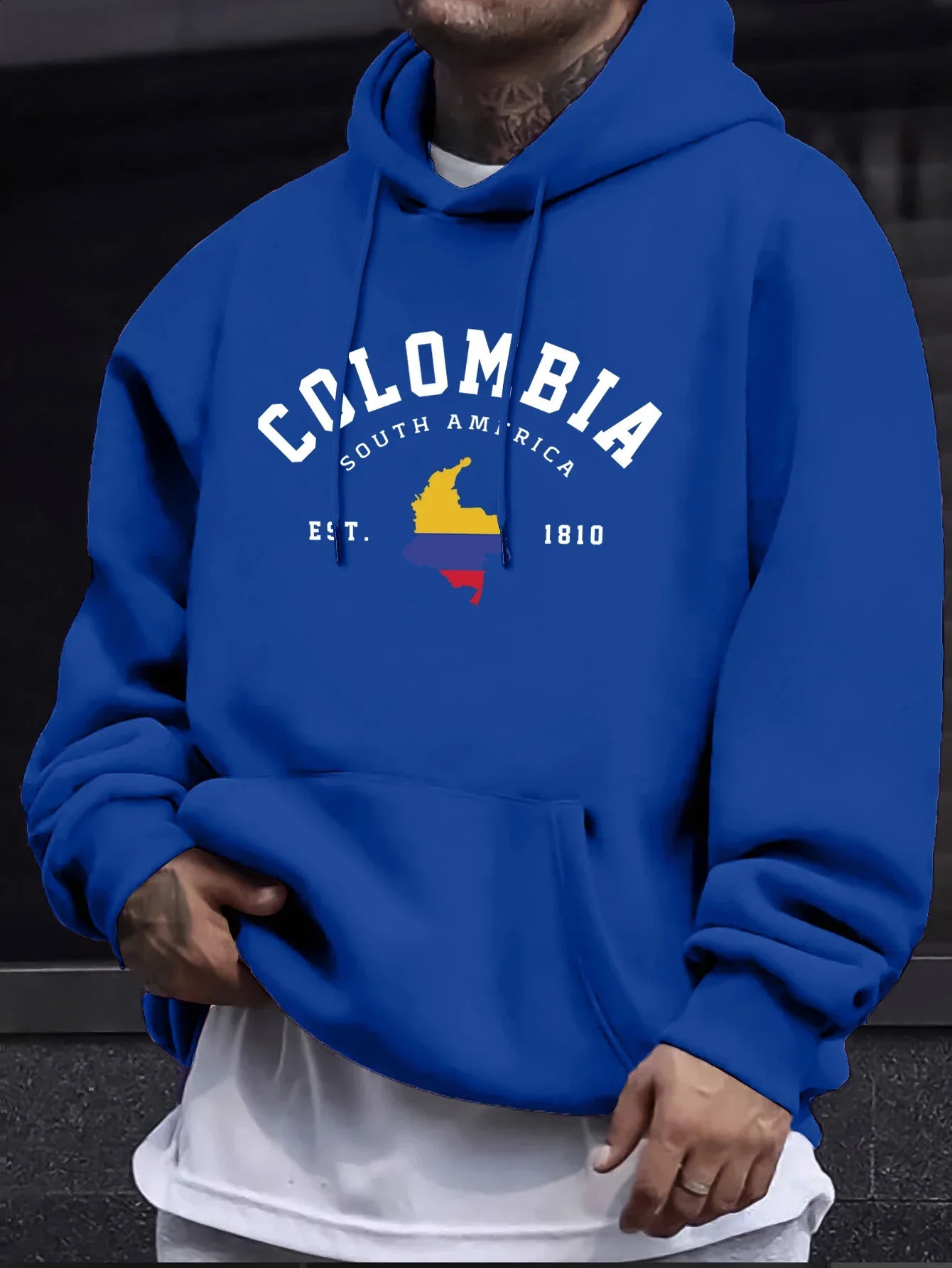 Colombia South America Est 1810 Print Mens Pullovers Fleece Autumn Hoodie Casual Comfortable Sweatshirt Basic Street Sportswear 260611 - view 6