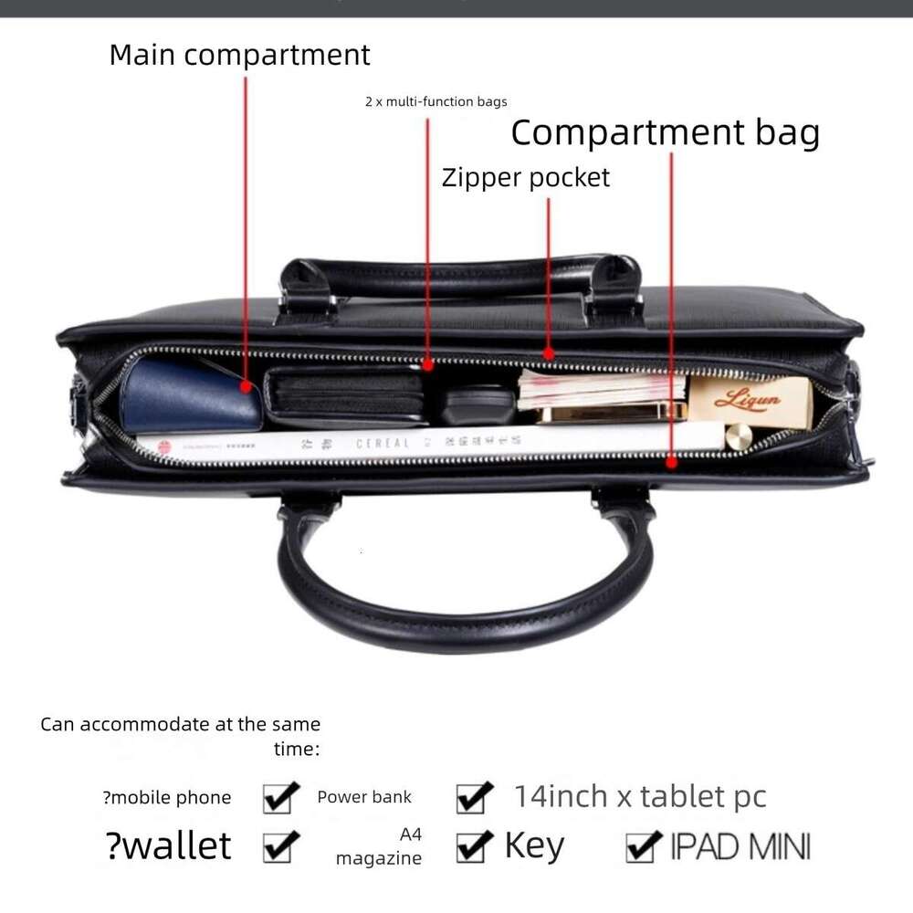 Men Genuine Leather Briefcase High End Business Laptop Bag Cowhide Large Capacity Handbag For Commuting SENYY