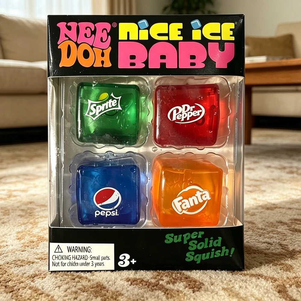 Schylling NeeDoh Mini Ice Cube Set Slow Rebound Squishy Toy Stress Relief Fidget Hand Squeeze Kids Party Favor Gift X260621 - view 6