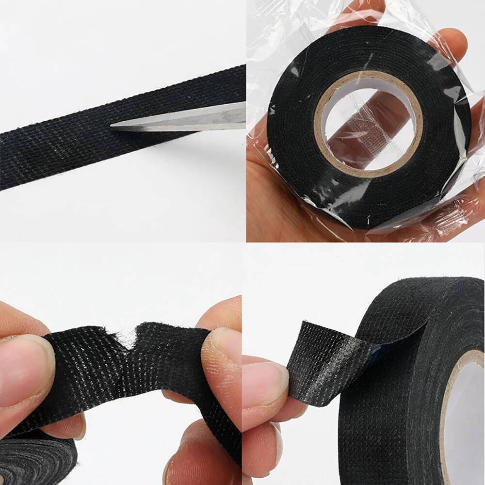 1-4pcs 15/25M High Temp Wire Wrapping Self-Adhesive Automotive Wiring Harness Fabric Tape for Car Noise Damping - view 7