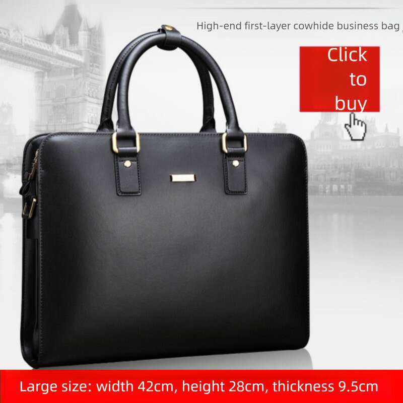 Men Genuine Leather Briefcase Business Laptop Bag Large Capacity Cowhide Shoulder Handbag For Commuting SENYY