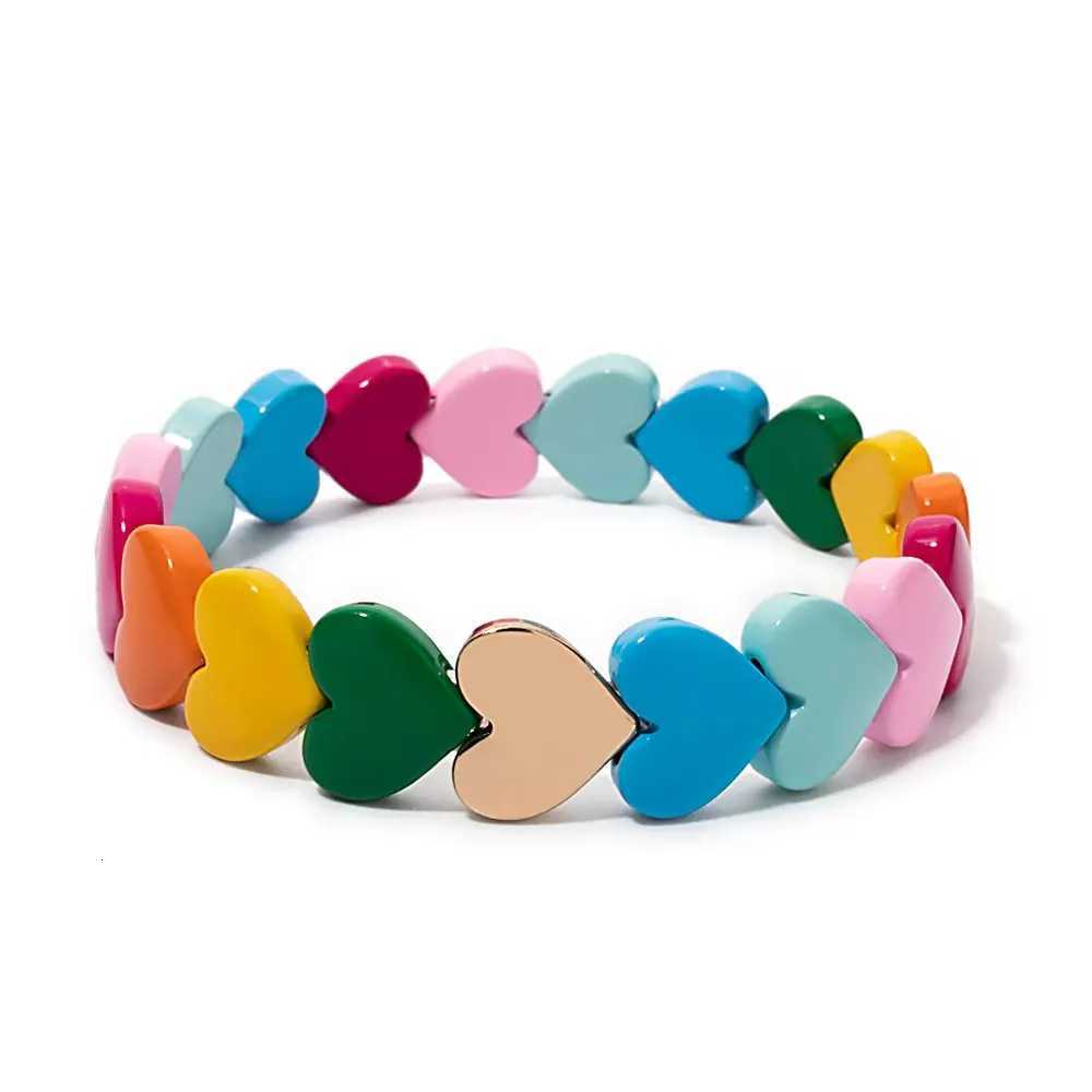 Love Design 2025 Beaded Bangle New For Wen Handmade Colorf Peach Elastic Bracelets X260621 - view 3