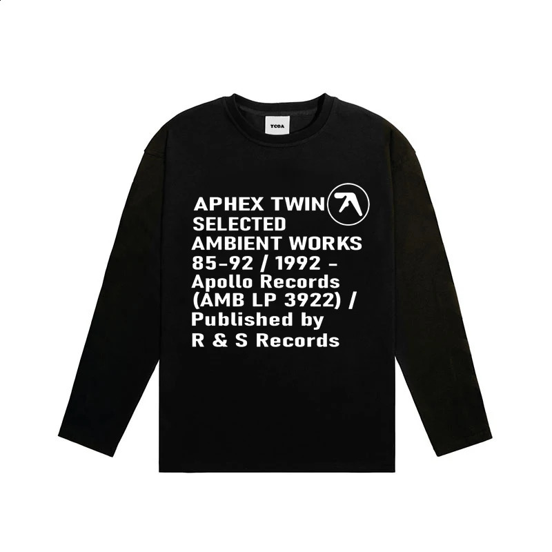 Aphex Twin Mens T-Shirt Cotton Graphic Oversized Aesthetic Korean Fashion Long Sleeve Tops Tees Y2k Streetwear Unisex Clothing 260618CJ - view 5