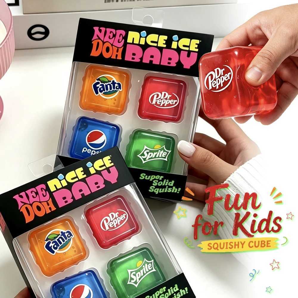 Schylling NeeDoh Mini Ice Cube Set Slow Rebound Squishy Toy Stress Relief Fidget Hand Squeeze Kids Party Favor Gift X260621 - view 4