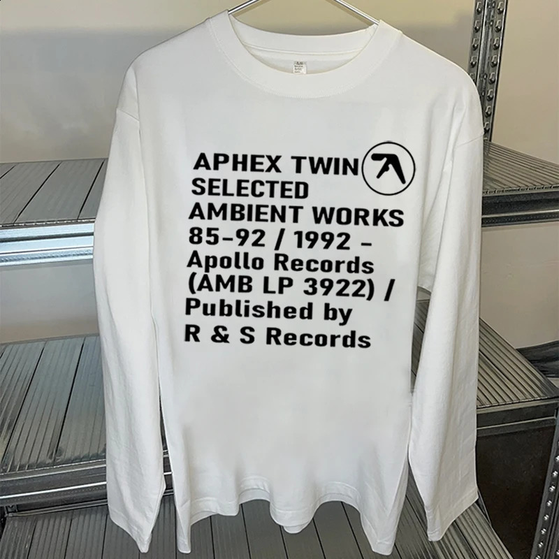 Aphex Twin Mens T-Shirt Cotton Graphic Oversized Aesthetic Korean Fashion Long Sleeve Tops Tees Y2k Streetwear Unisex Clothing 260618CJ