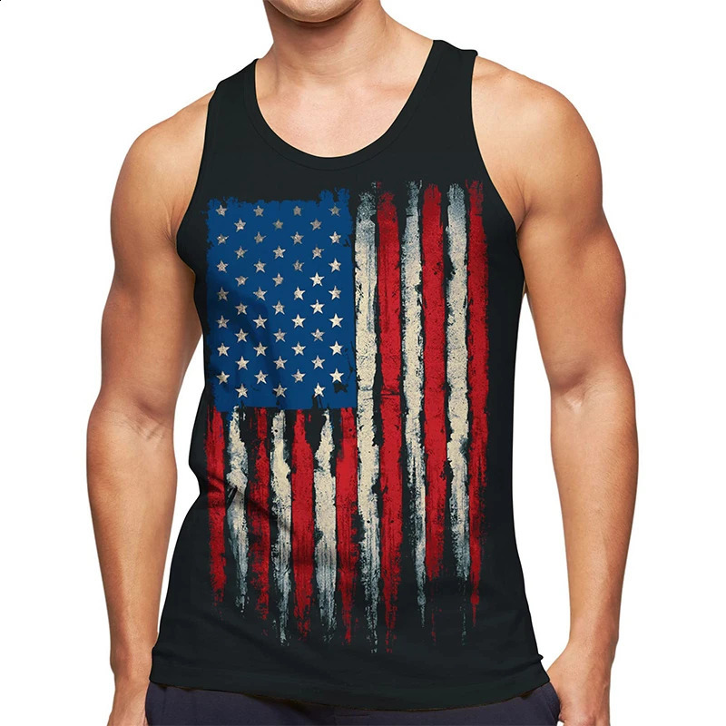 US National Flag Graphic 3D Print Men Tank Top Sport Summer Streetwear Vest Quick Drying Sleeveless Men Clothing 260618 - view 6