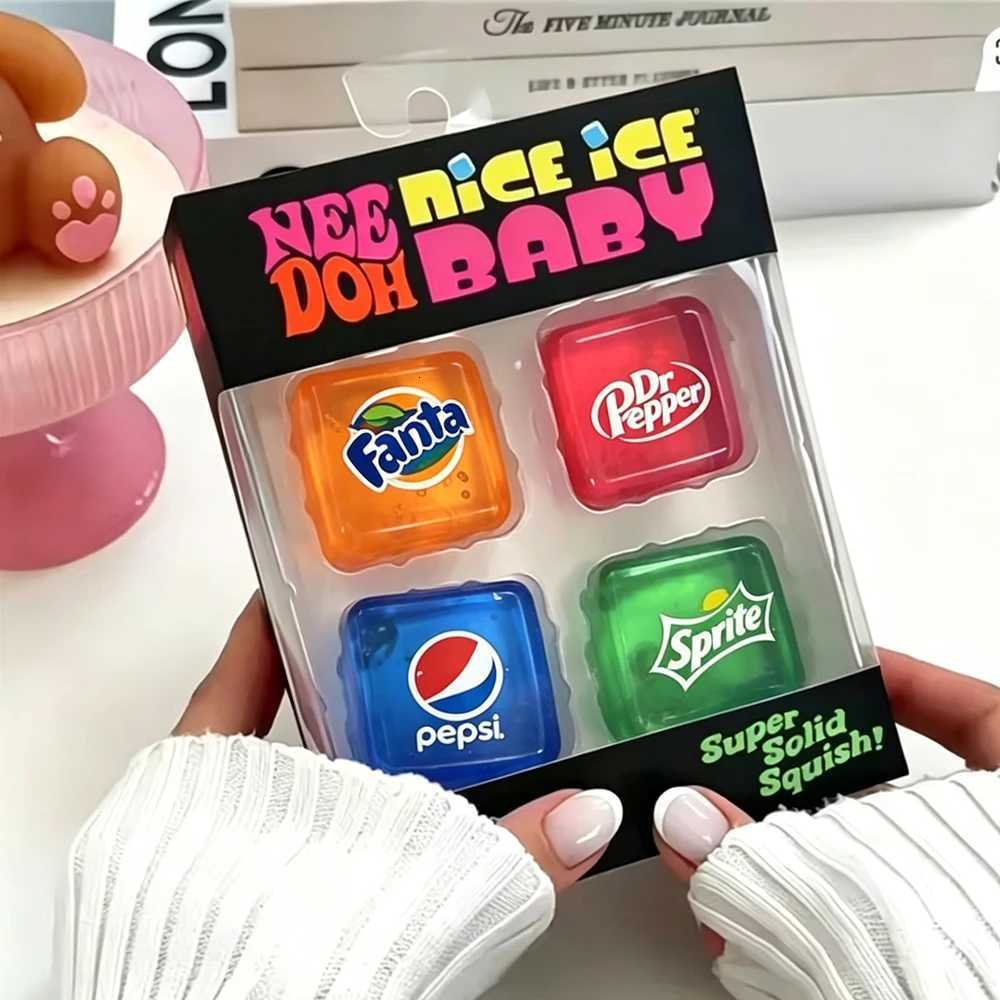 Schylling NeeDoh Mini Ice Cube Set Slow Rebound Squishy Toy Stress Relief Fidget Hand Squeeze Kids Party Favor Gift X260621 - view 3