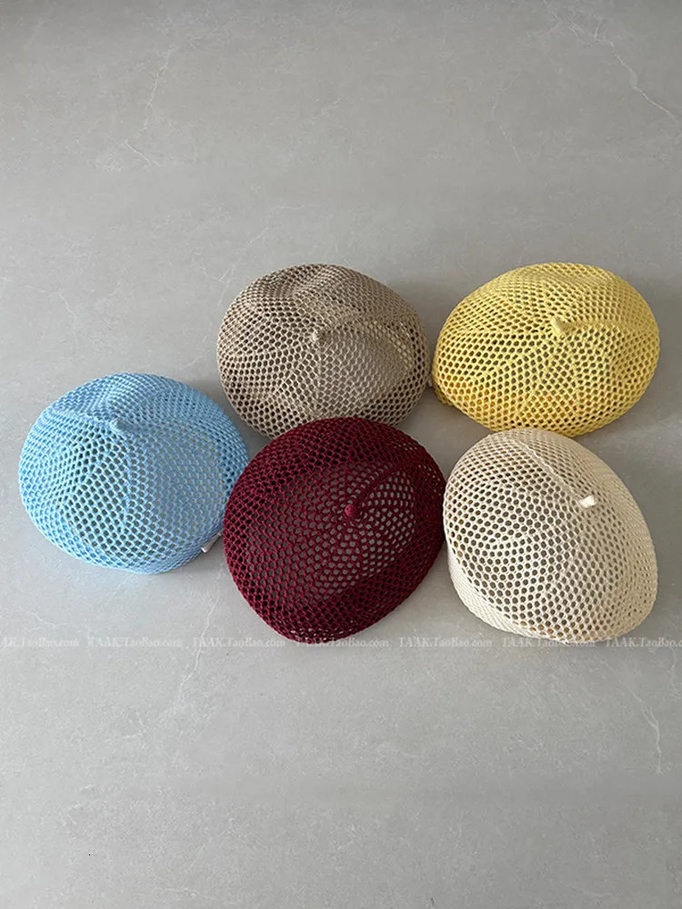 Japanese Straw Beret Women Summer French Literary Hollow Out Breathable Face Slim Thin Beanie Painter Hat 260618 - view 3