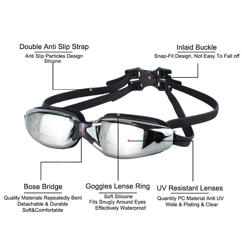Adults Myopia Swimming Goggles for Men Women UV Shield AntiFog Waterproof Plating Lens Water Sports Swim Pool Eyewear Glasses 260622 - view 4