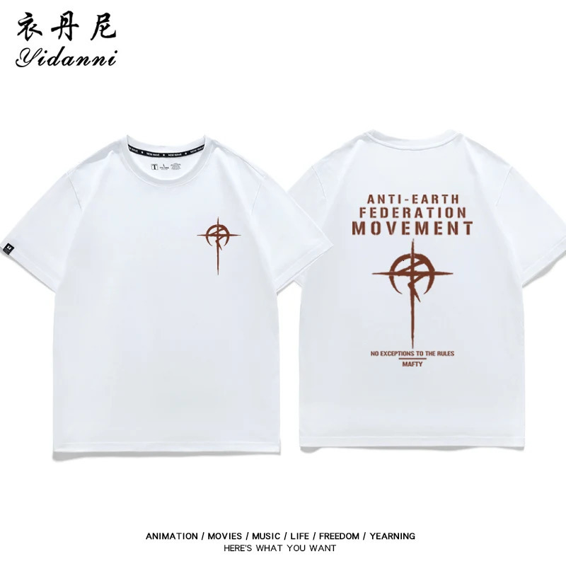 Summer 100 Cotton ShortSleeve Printed Mobile Suit Gundam Anime Peripheral TShirt Street Casual Mens Crew Neck y260617 - view 3